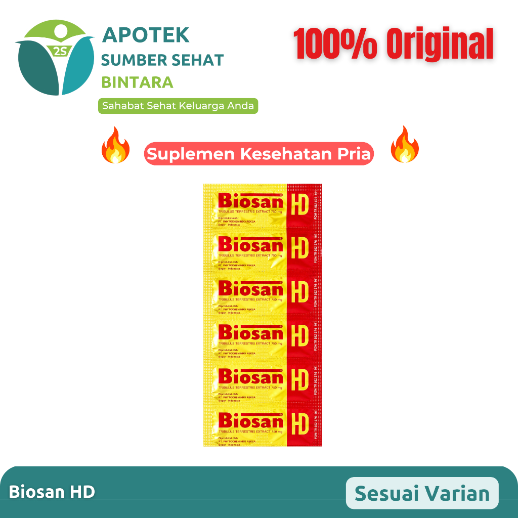 [STRIP] Biosan HD | Tribulus Terrestris Extract 750 mg | Suplemen Herbal Pria