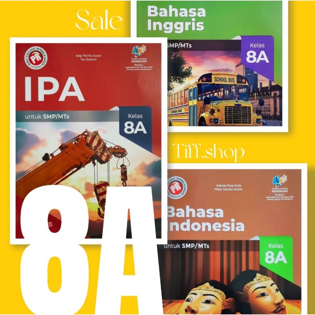 Buku LKS/PR Interaktif  8A, SMP 8 semester 1,  (kurikulum merdeka). intan pariwara. Matematika, IPA,