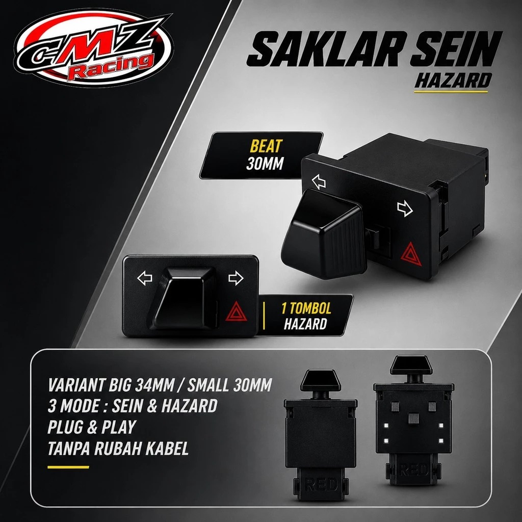 Saklar Sein Hazard Beat Small Universal | Tombol Hazard Motor Honda Beat AGRAS
