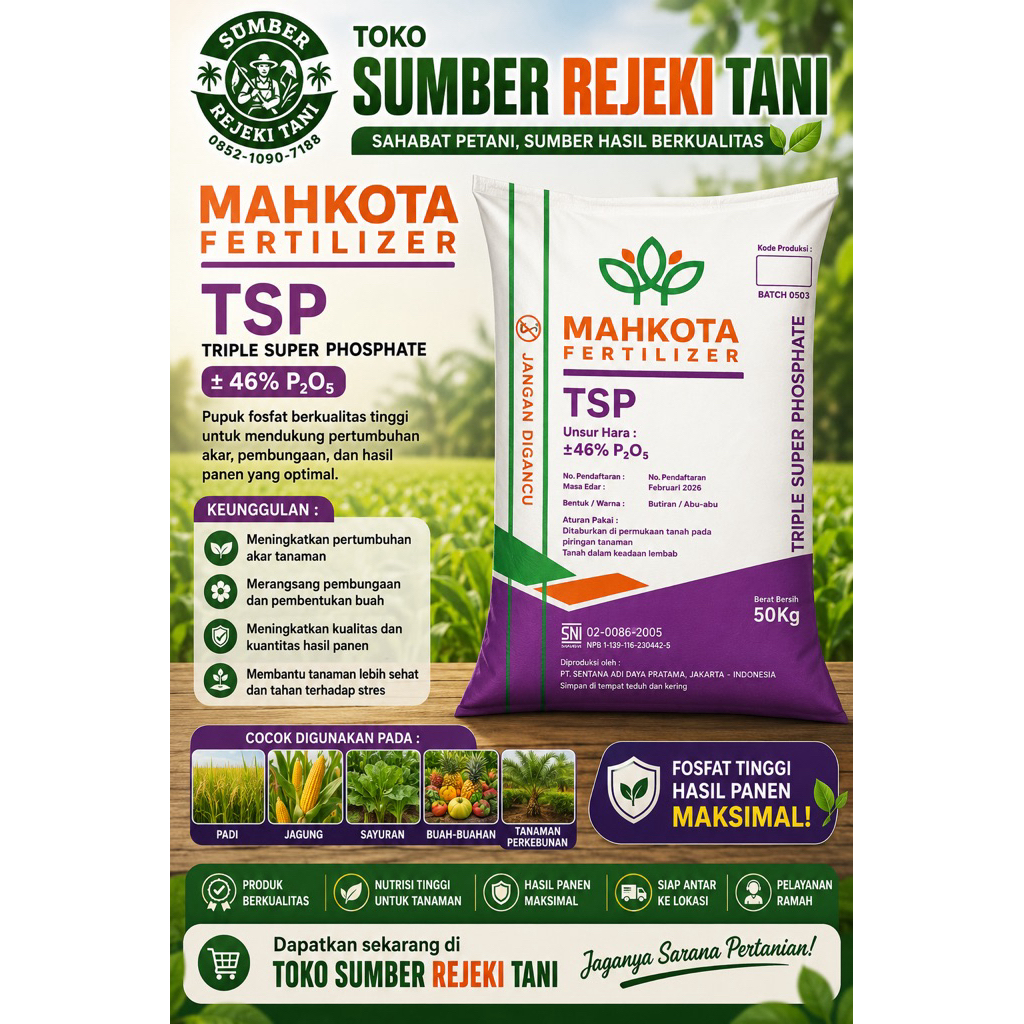 pupuk tsp mahkota kemasan 50kg