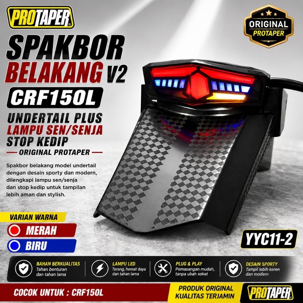 Lampu Stop Spakbor Belakang Undertail CRF150L V1/V2 Plus Lampu Sen Senja Stop Kedip LED Original Pro