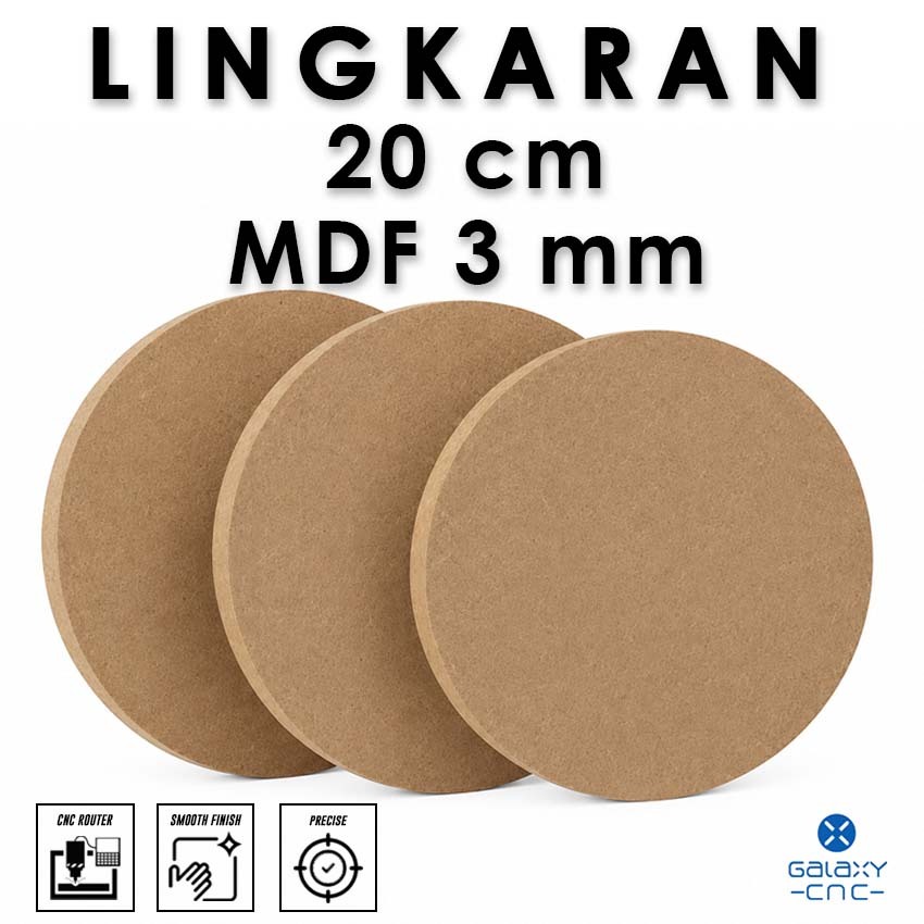 Lingkaran 20 cm - MDF 3 mm - MDF board / papan MDF kayu