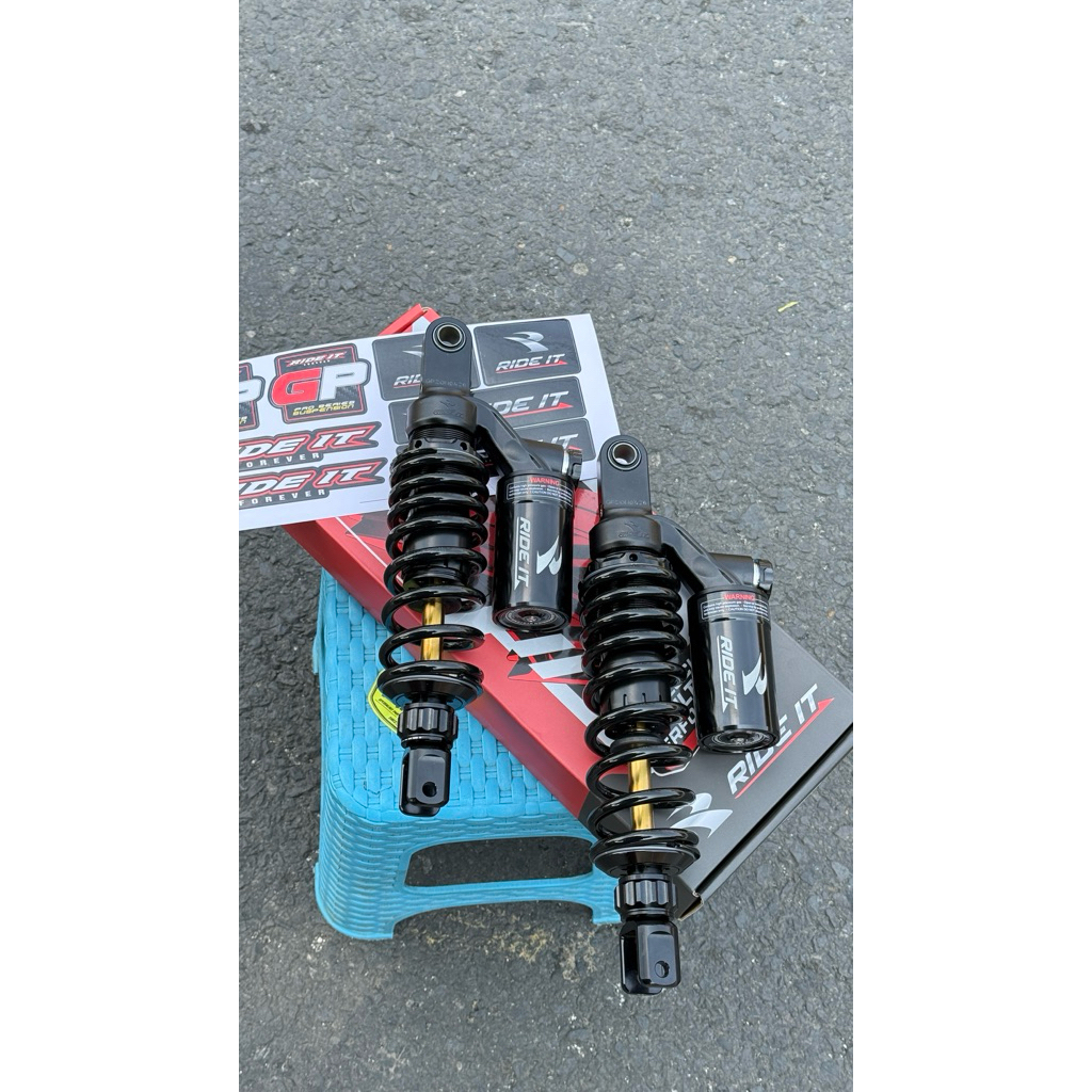 RIDE IT NEW EXTREME GEN 2 330mm 305mm SHOCK VARIO BEAT MIO HITAM TITAN MERAH SKOK MATIC DOBEL KLIK