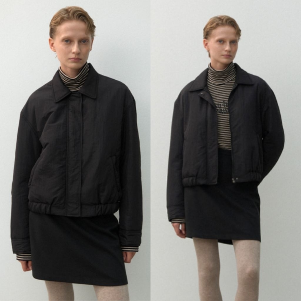 MASSIMO DUTTI JAKET BOMBER HITAM BARU ASLI ORIGINAL