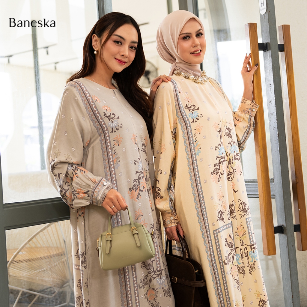 ZORIANA x BANESKA GAMIS RAYON PREMIUM RANA SERIES | GAMIS MOTIF CANTIK | DRESS PANJANG WANITA BUSUI