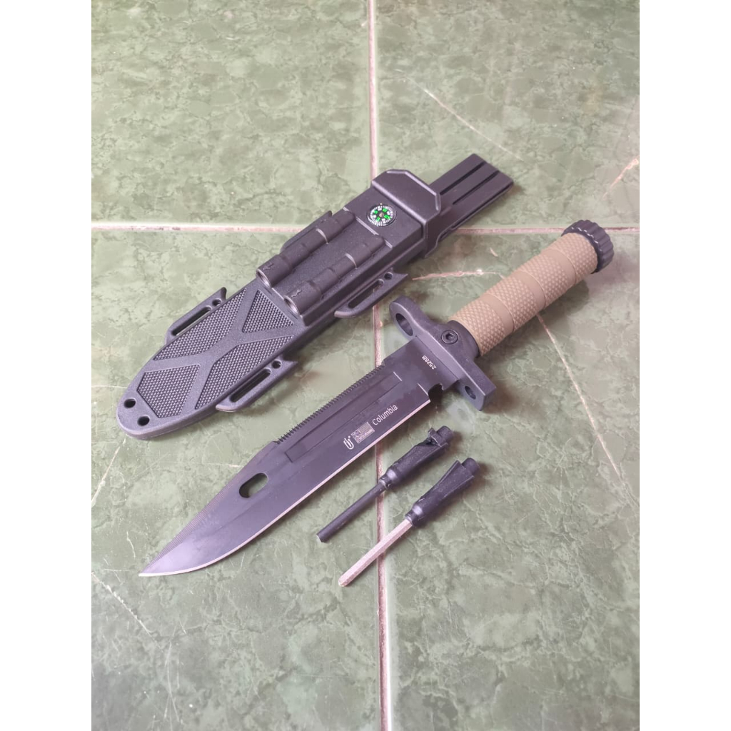 Pisau Survival Columbia 2528B Camping Outdoor Komando Bushcraft