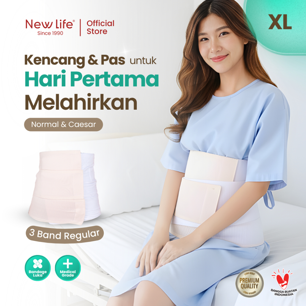 Korset New Life XL 3 Band REGULER Korset Melahirkan Setelah Cesar Korset Lahiran Caesar Korset Pasca