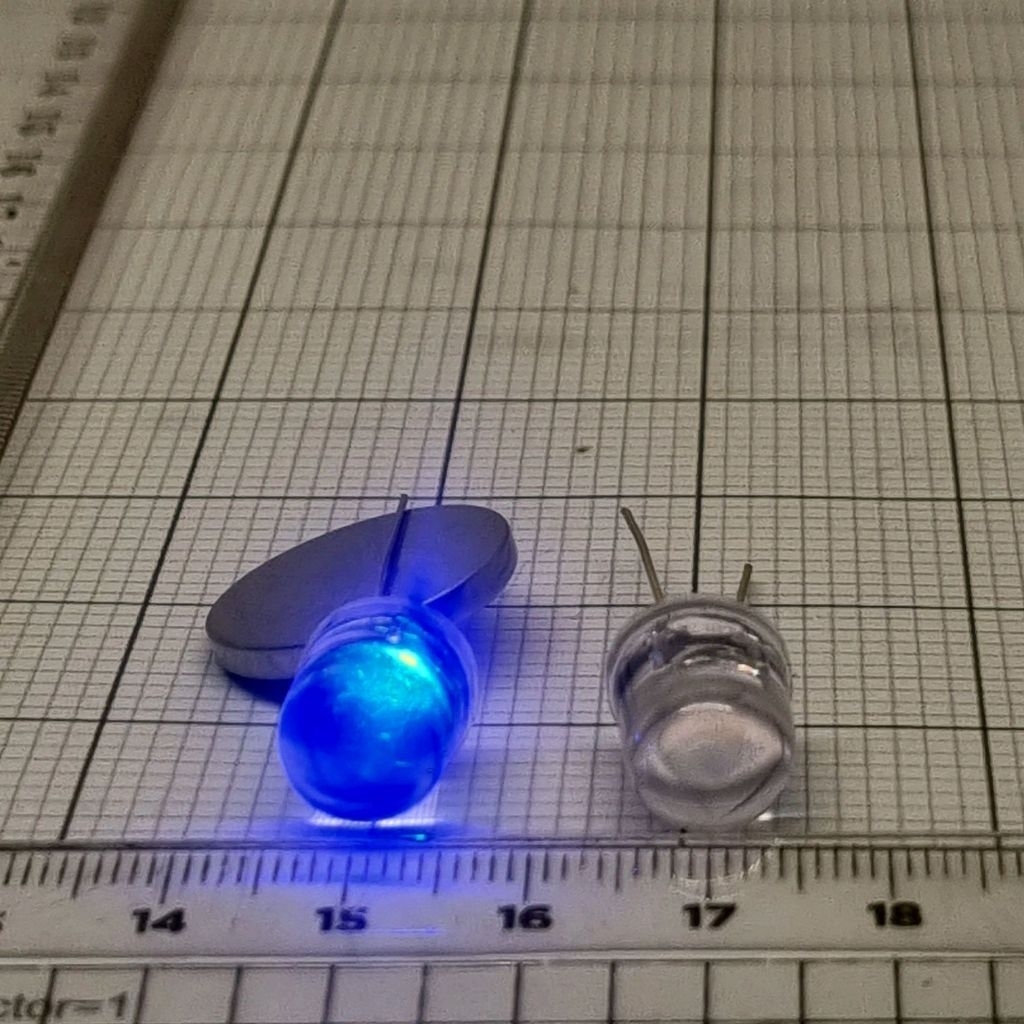 Led putih biru 10m / led 10mm putih biru bening  led 10mm white blue clear