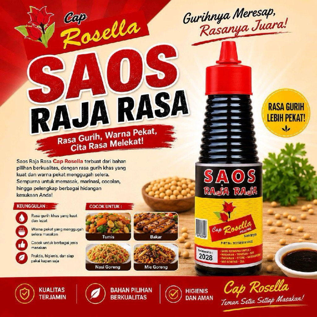 SAOS RAJA RASA CAP BUNGA ROSELLA 150 ML HALAL