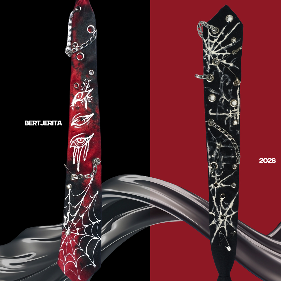 Deco Tie Grunge Punk Edgy, Dasi Deko Rantai Lukis Punk