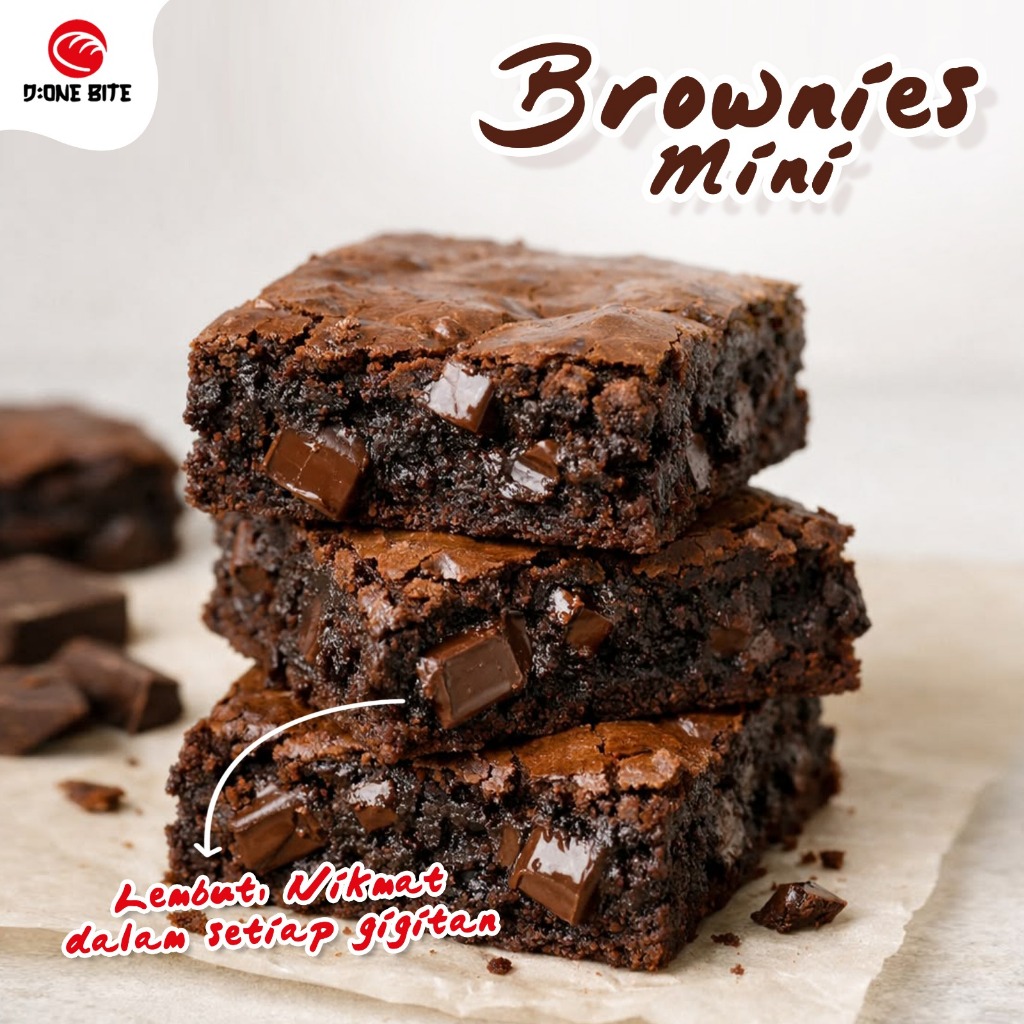 Brownies Mini Coklat Lumer | Brownies Panggang Mini Lembut Kue Coklat Snack Camilan Cocok untuk Hamp