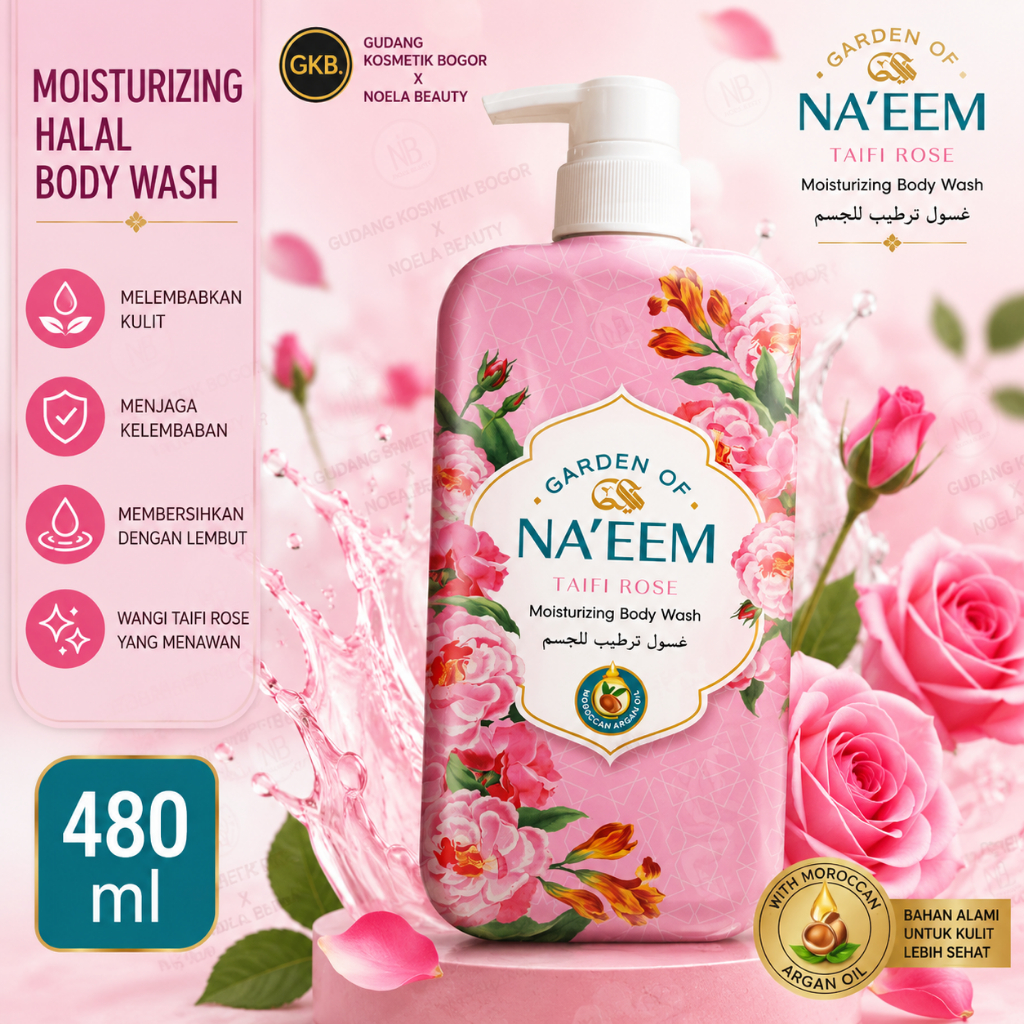 NA'EEM NAEM MOISTURIZING SABUN CAIR 400ML REFILL - 480ML BOTOL PUMP ALL VARIAN. Garden Of Naeem Na e