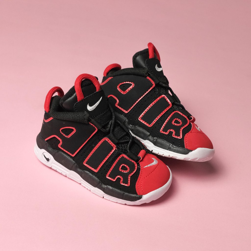 Sepatu Anak / Sepatu Kids / Uptempo - Black Red Toe