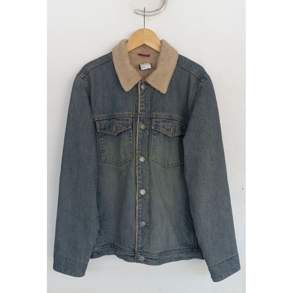 Vintage y2k Oakley Lined Sherpa Denim Jacket Four Pocket