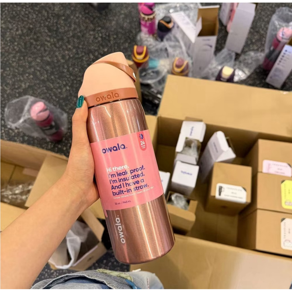 Stainless Steel Owala Water Bottle 24oz 32oz Flip Lid Insulated Vacuum Tumbler Portable Sports Drink