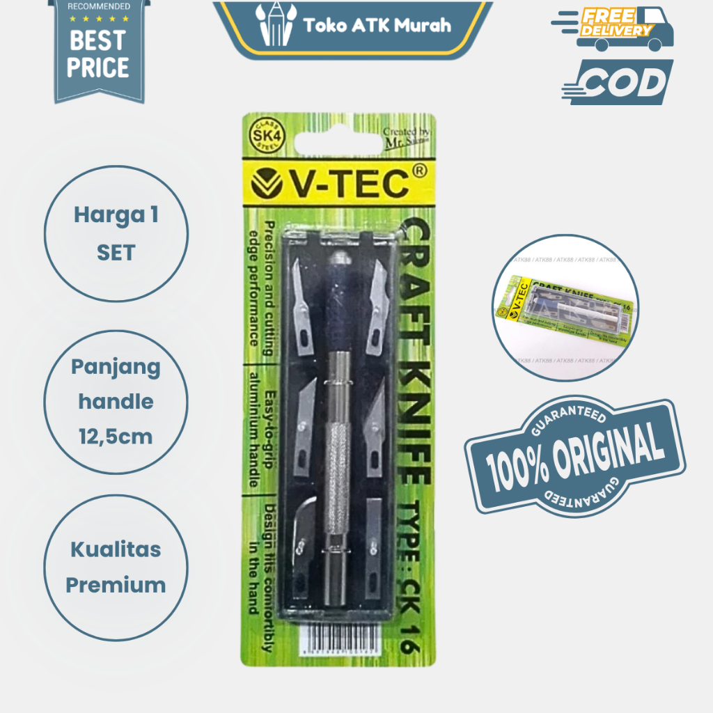 V-Tec Craft Knives Set CK 16 untuk Kerajinan