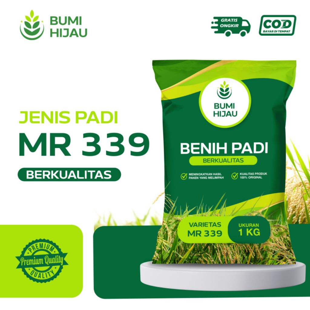 Benih padi bibit padi MR 339 kualitas original kemasan 1kg