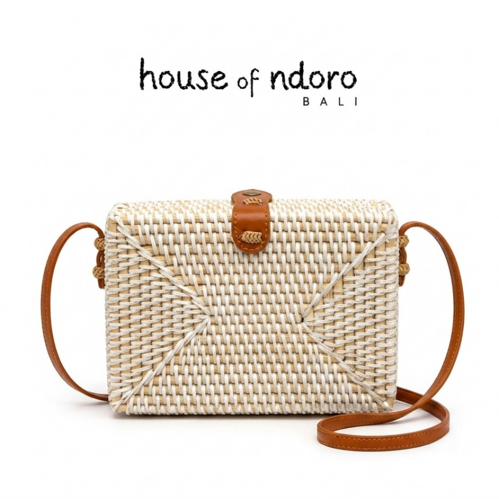 ELLA BAG Tas Selempang Rotan Bali Kotak Original Handmade