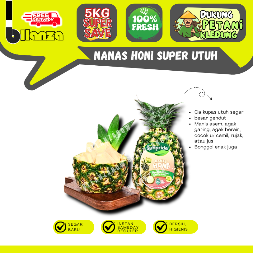 Bllanzanow | Nanas Honi Super [ SEGAR / FROZEN ] — Sayur Gunung ECER GROSIR