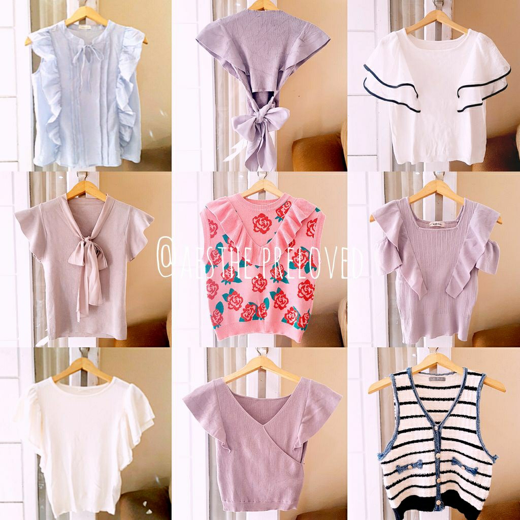 vol.9 - vest kutungan ruffle premium knit rajut crop|| INGNI|| DAZZLIN|| GRL|| OLIVE DES.O|| MISCH M