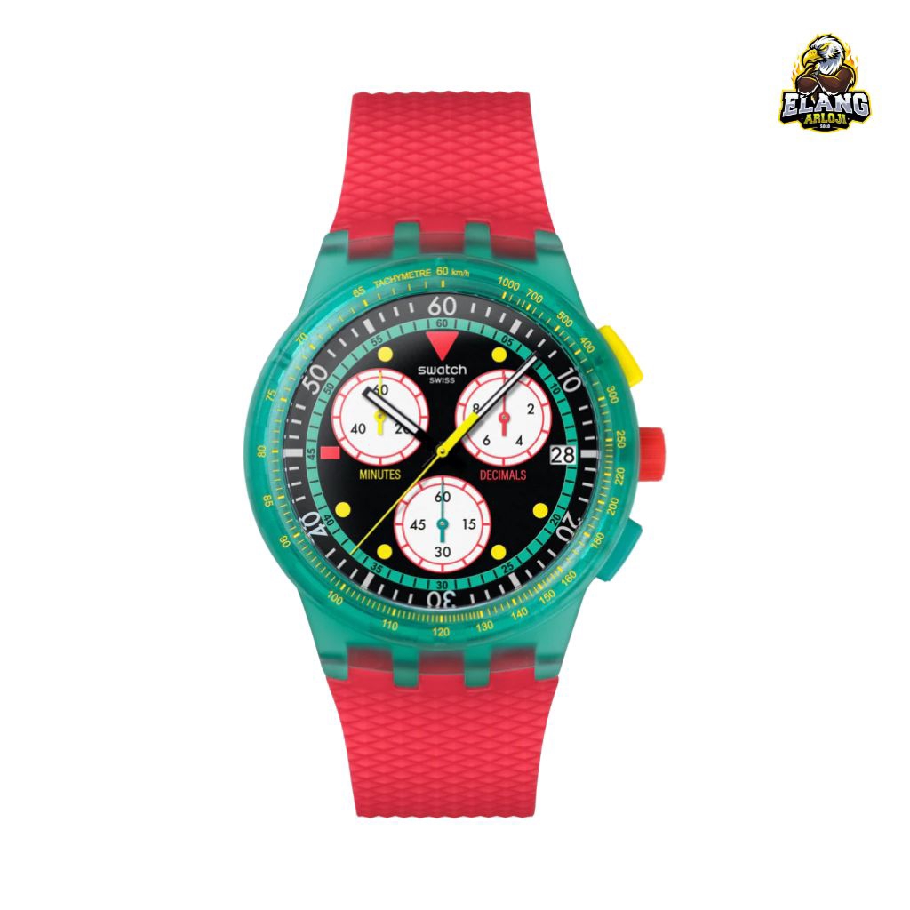 JAM TANGAN PRIA SWATCH SUSG409 NEON EMERALD CHRONO ORIGINAL