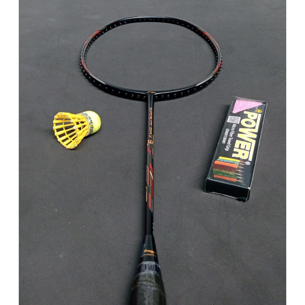 Raket badminton baru new original lining superlite max 9 (hitam)