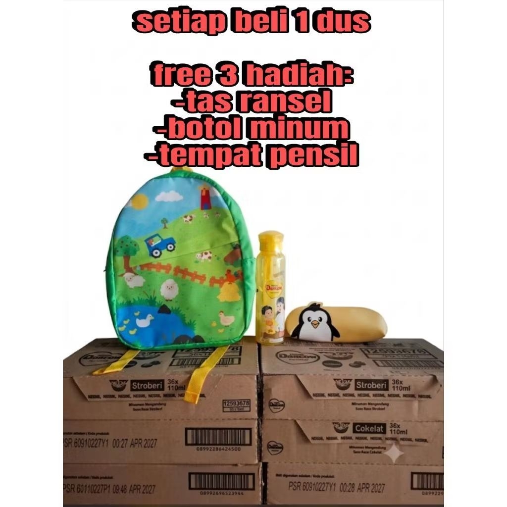 DANCOW UHT ISI 36PCS FREE 3 HADIAH