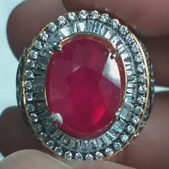 Cincin Ruby Pigeon Blood Cutting Memo CGL Natural & Murah (Perak)