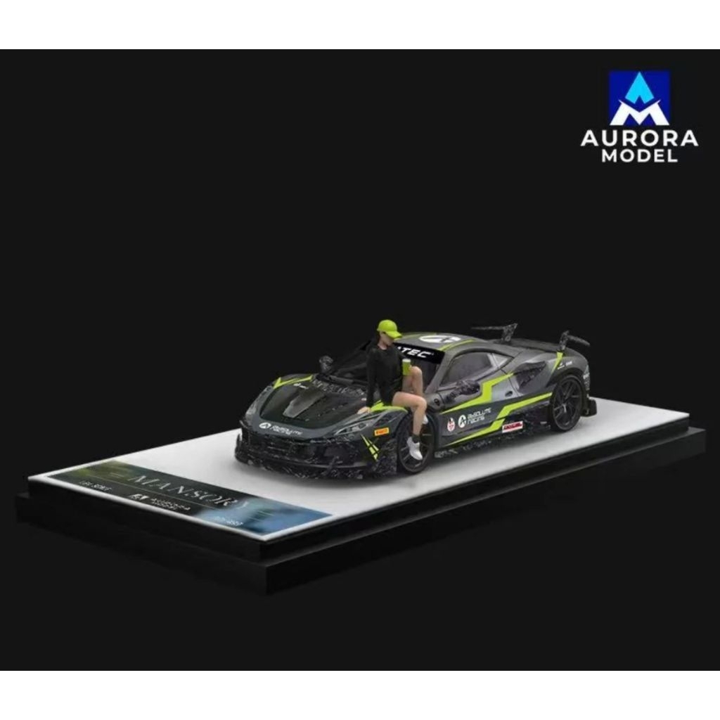 Aurora model ferrari F8 tributo mansory black limited edition tanpa figure