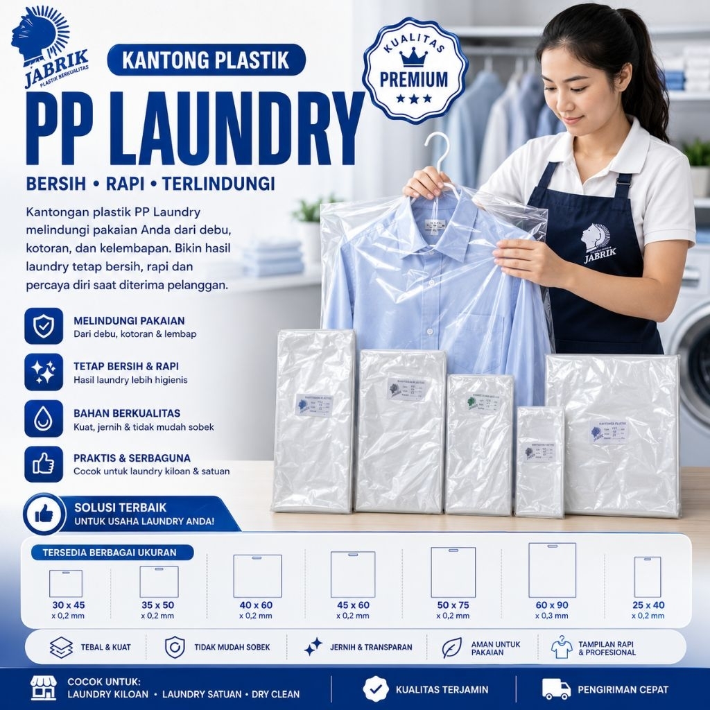 [JJP] plastik pp laundry jabrik / plastik laundry / plastik baju / pp laundry 0.2