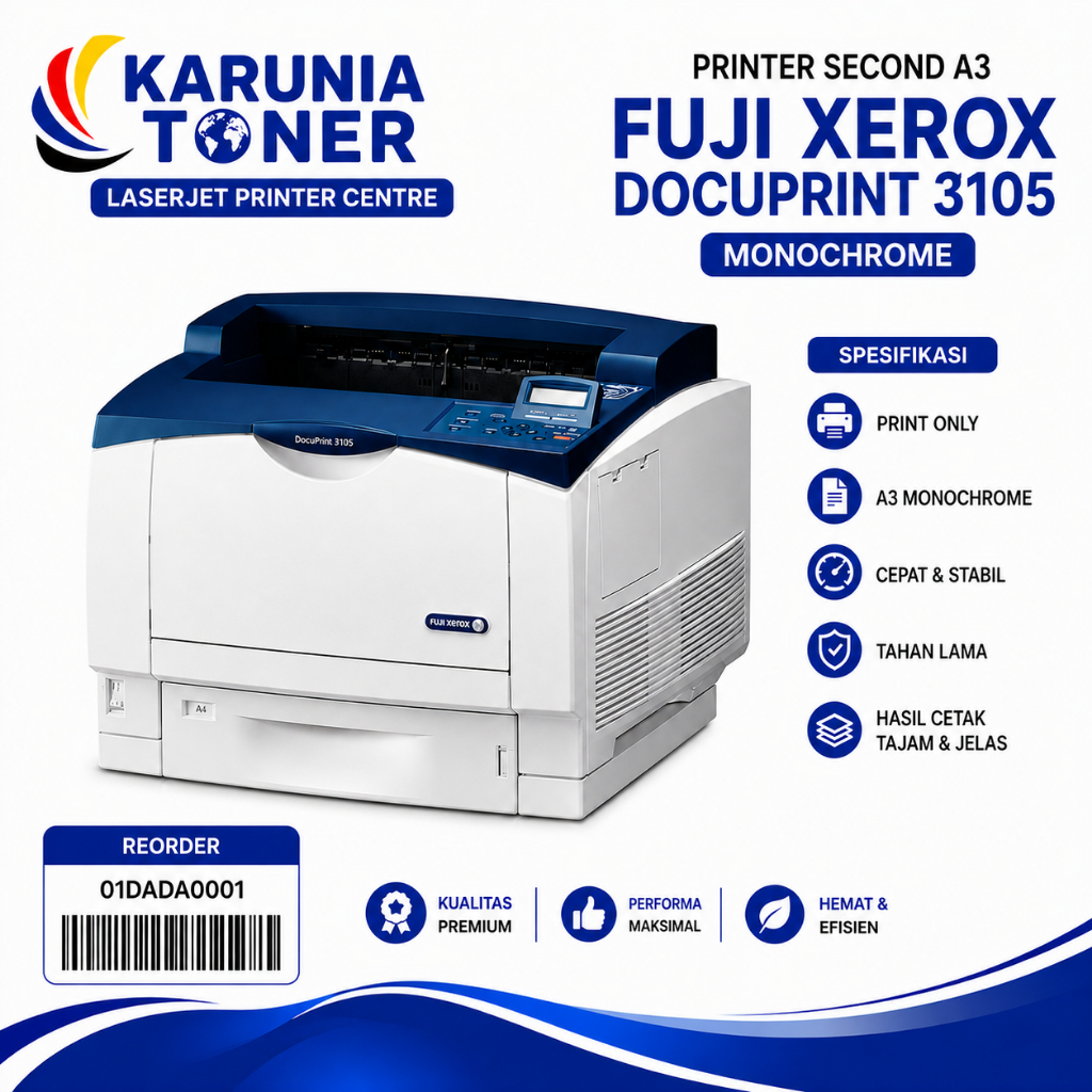 Printer Laserjet A3 Fuji Xerox Docuprint 3105 Second Monochrome Mulus Istimewa KHUSUS NOTARIS PPATK 