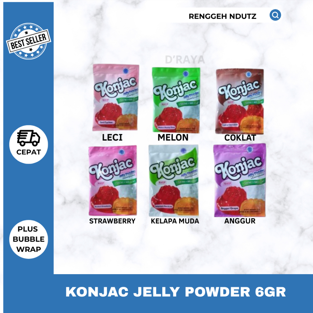 KONJAC JELLY POWDER SERBUK JELLY KONJAC 6gr RASA LECI COKELAT