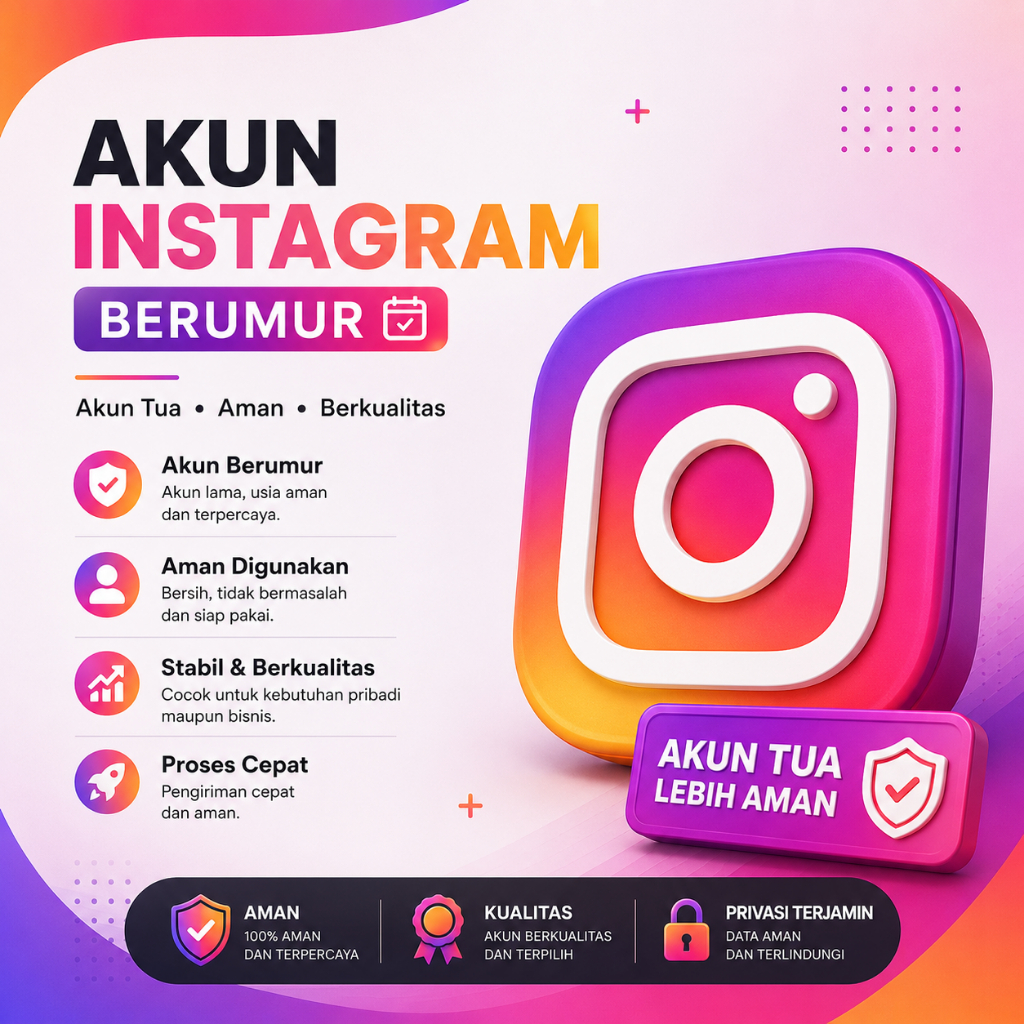 Akun Instagram Tua Tahun Pembuatan 2012-2025 Bisa Untuk Ads / Spam