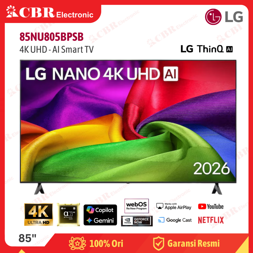 TV LG 85 INCH 85NU805BPSB ( 4K UHD – AI Smart TV )