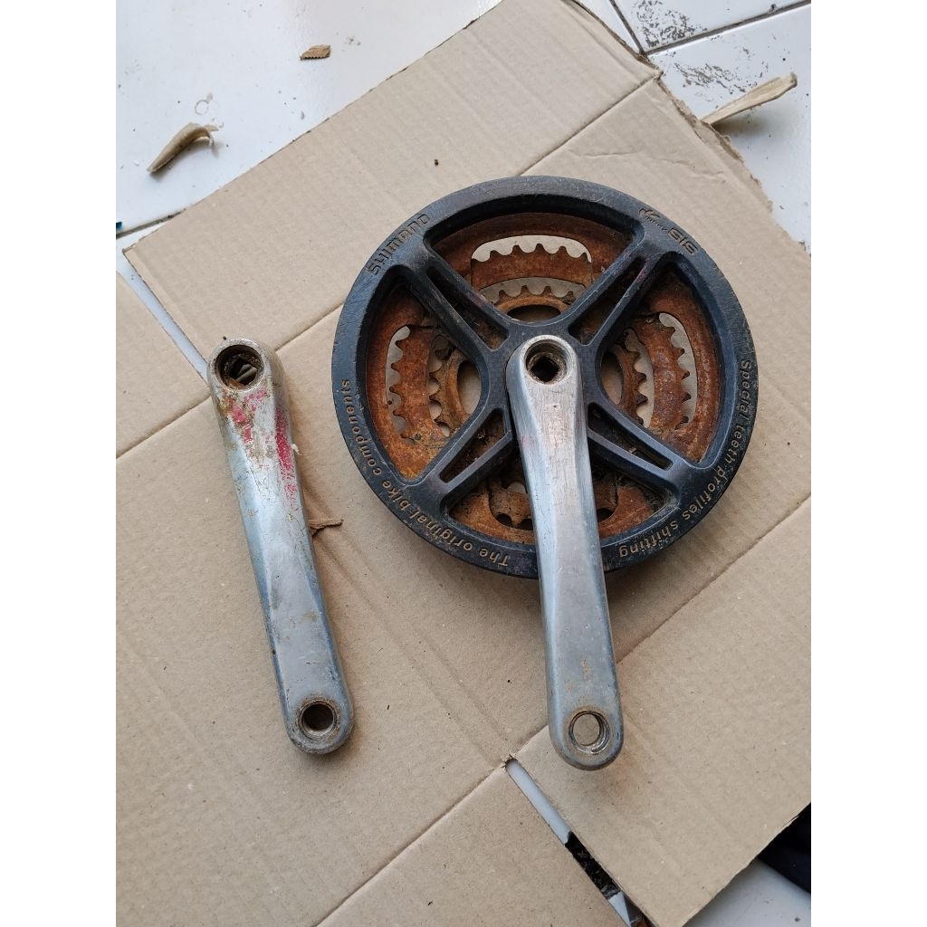 CRANK SEPEDA MTB FEDERAL JADUL SHIMANO M151 MALAYSIA VIA ARMS 170 ALLOY ORIGINAL BIKE COMPONENT COVE