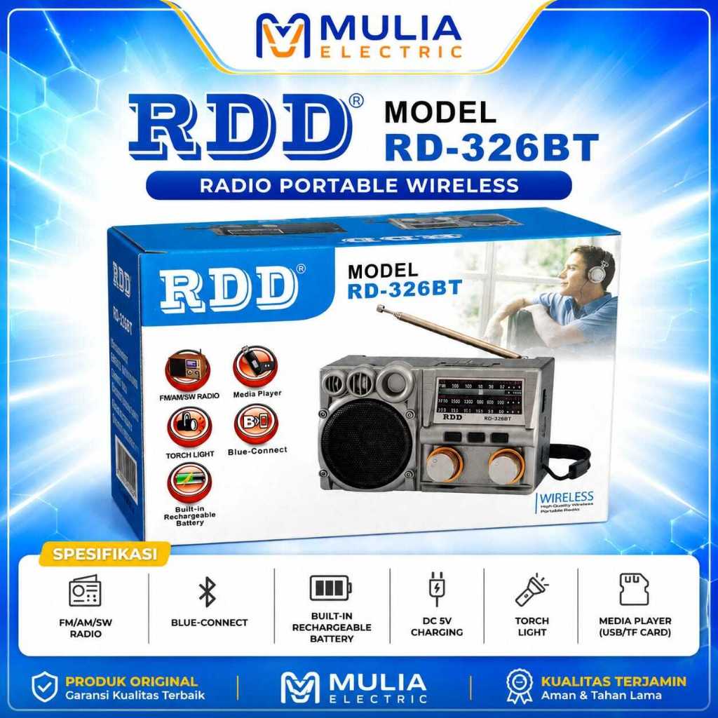 NEW Radio Speaker RD-326BT FM/AM/SW 3 Band Speaker Radio Mini Music Box + Bluetooth