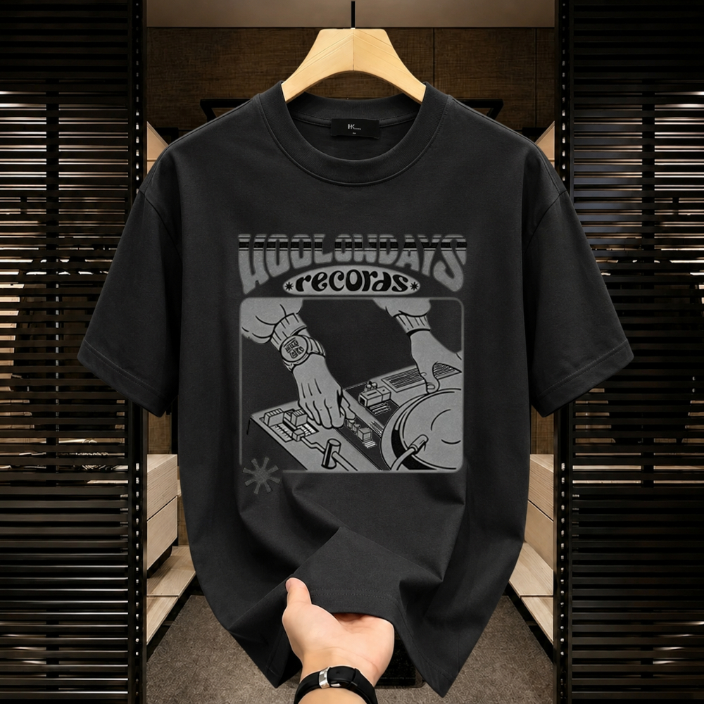 COD Kaos Pria Distr Original 100% llustrasi T shirt Pria Casual Korea Style Cotton Combed 24s Hitam 