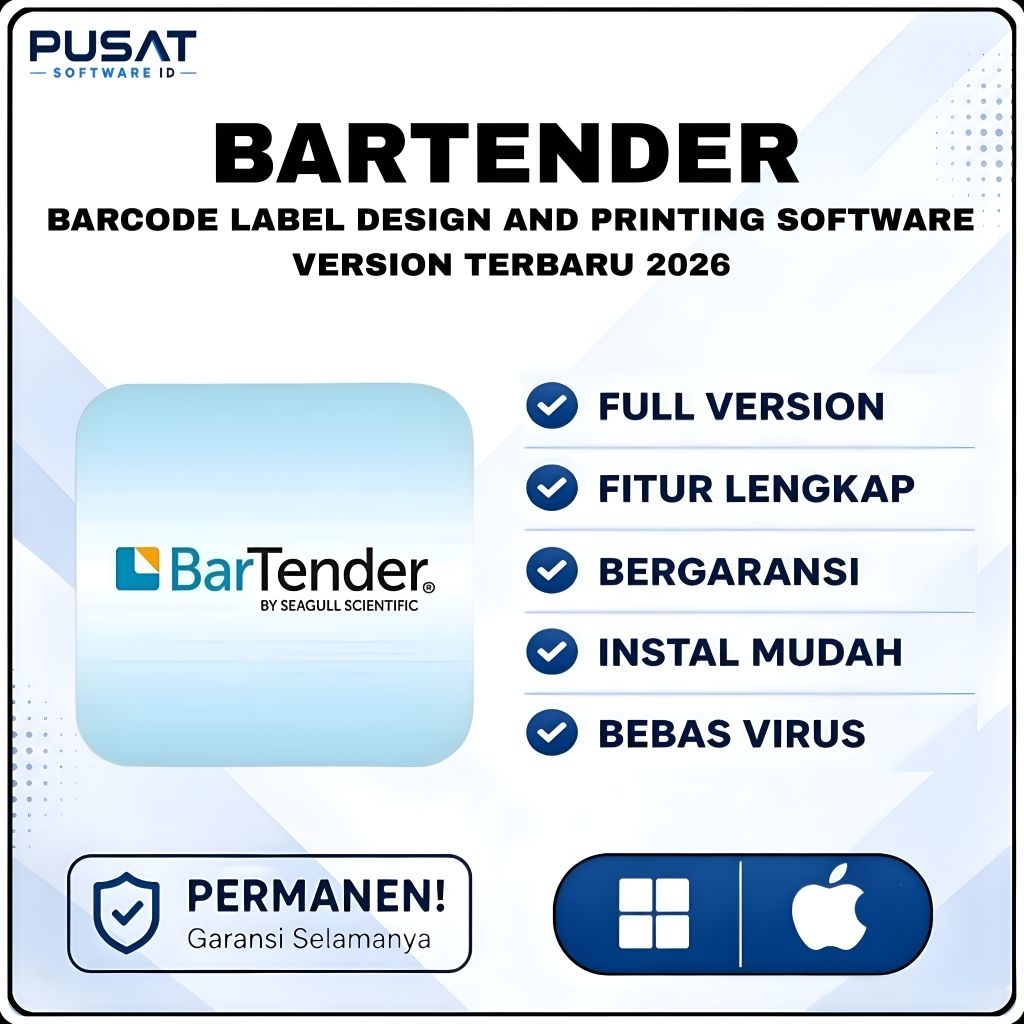 Bartender Enterprise Automation 2026 Full Version Lifetime Permanen Windows | Software Pencetak Barc