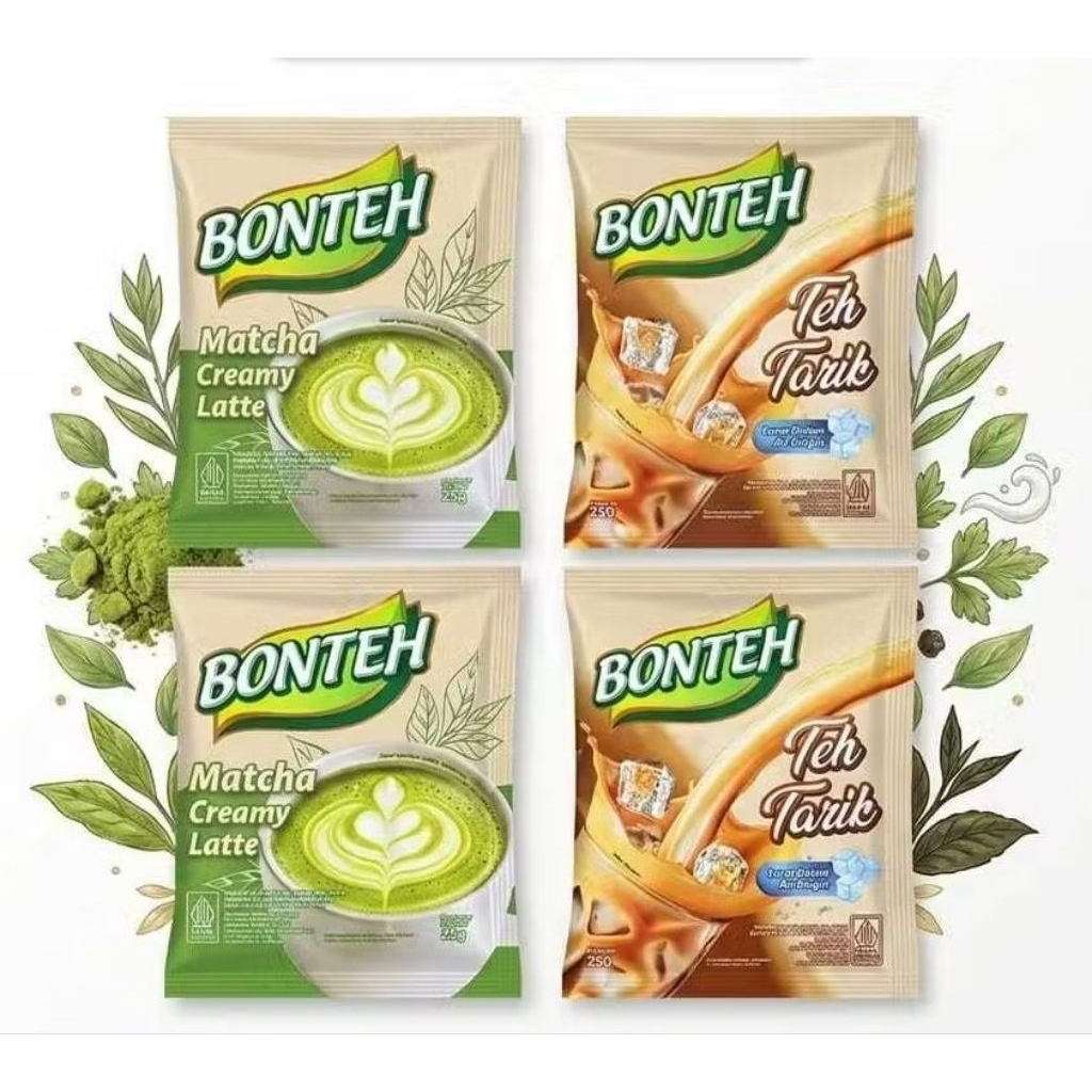 10 Sachet Bonteh Teh Tarik Bonteh Matcha