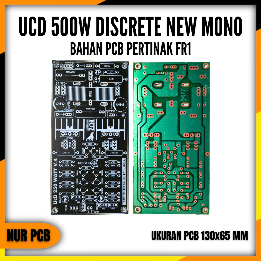 PCB Driver Power Amplifier UCD 500W Mono Discrete Mister Kartino Surodipo Audio DIY Class D PA-054