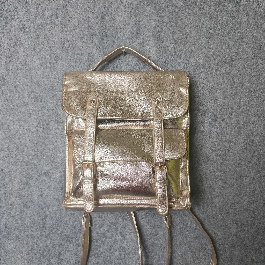 OOTD Backpack - Tas Wanita - Typo Gold Satchel Backpack