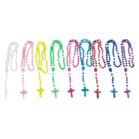 Yeraya Rosario Salib Tali Warna Warni 8mm rosario tali rosario warna warni kalung doa rosario putih 
