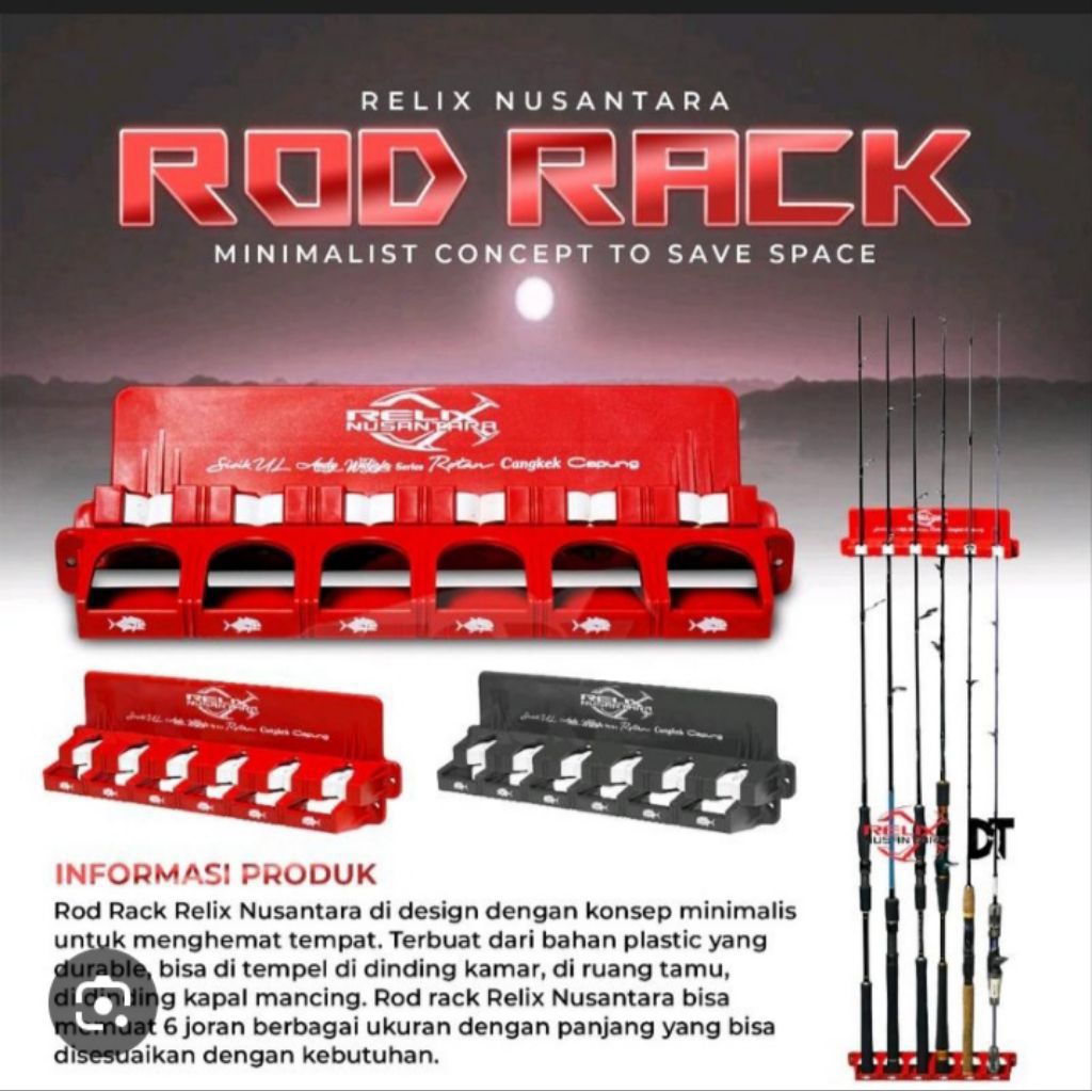 Rod rack / Rak Joran pancing dari Relix Nusantara 6 slot