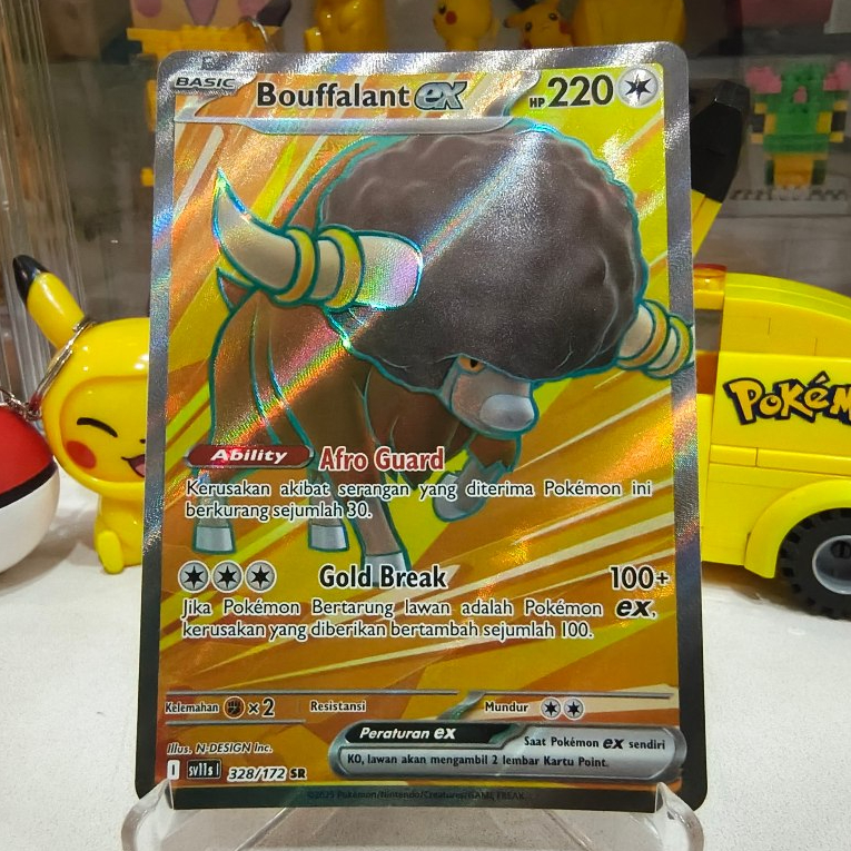 Bouffalant ex SR 328/172 Hitam Putih SV11S Pokemon TCG Indonesia Original ilustrator NDesign inc