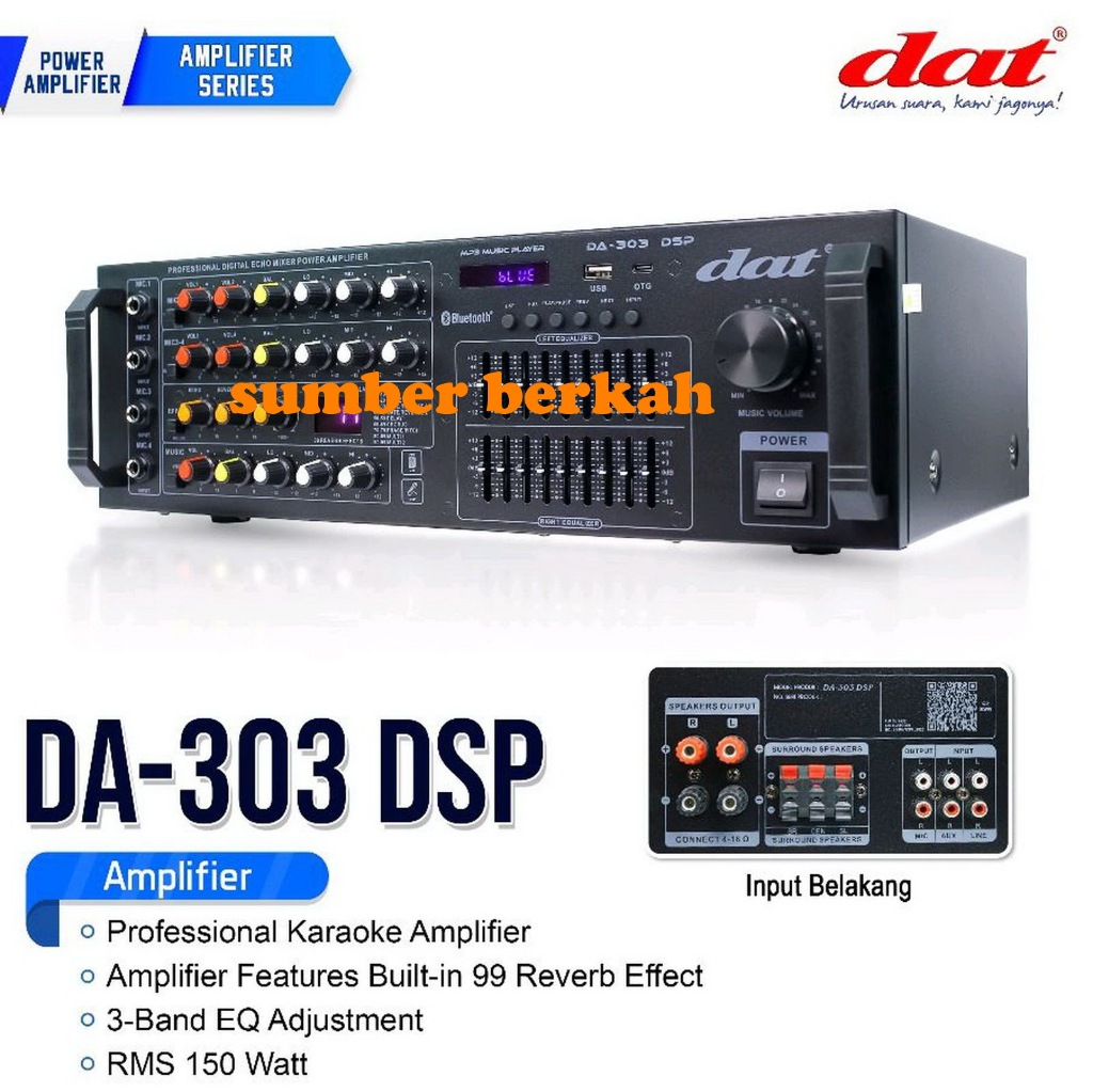 POWER AMPLIFIER DAT DA 303DSP ORIGINAL DAT DA303DSP AMPLI 303 DSP ORIGINAL