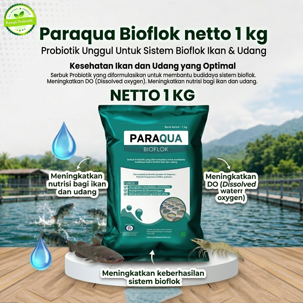 PARAQUA BIOFLOK Probiotik Powder Pembentuk Bioflok | Probiotik Tambak Udang & Ikan | Aktivator Biofl