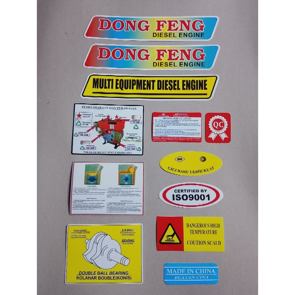 Stiker Mesin Diesel DONG FENG mesin besar