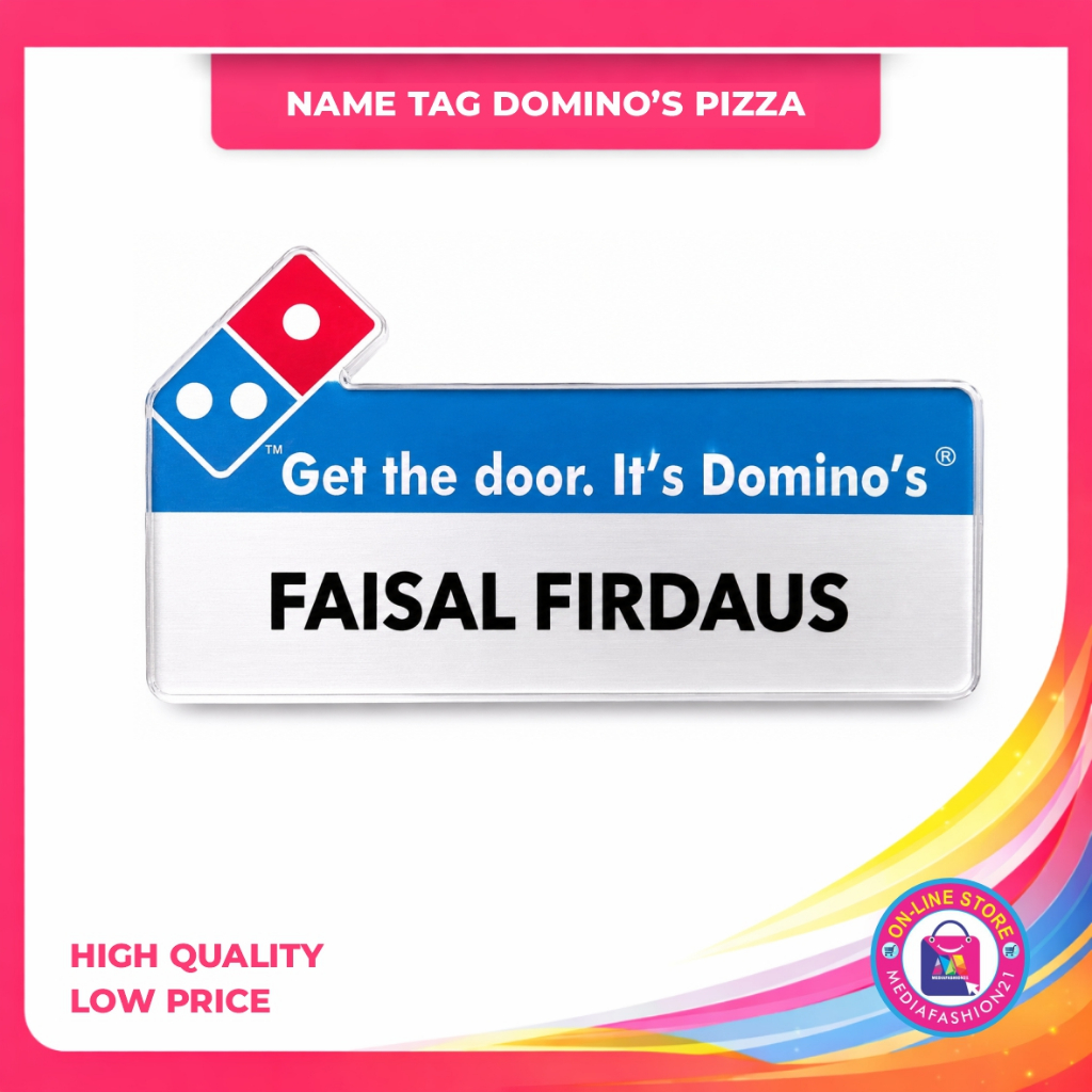 Name Tag / Papan Nama DOMINO'S PIZZA (Bahan Akrilik)