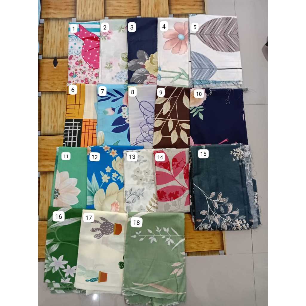 [SALE] KAIN PERCA 50x240 cm KATUN CVC LOKAL MOTIF BUNGA