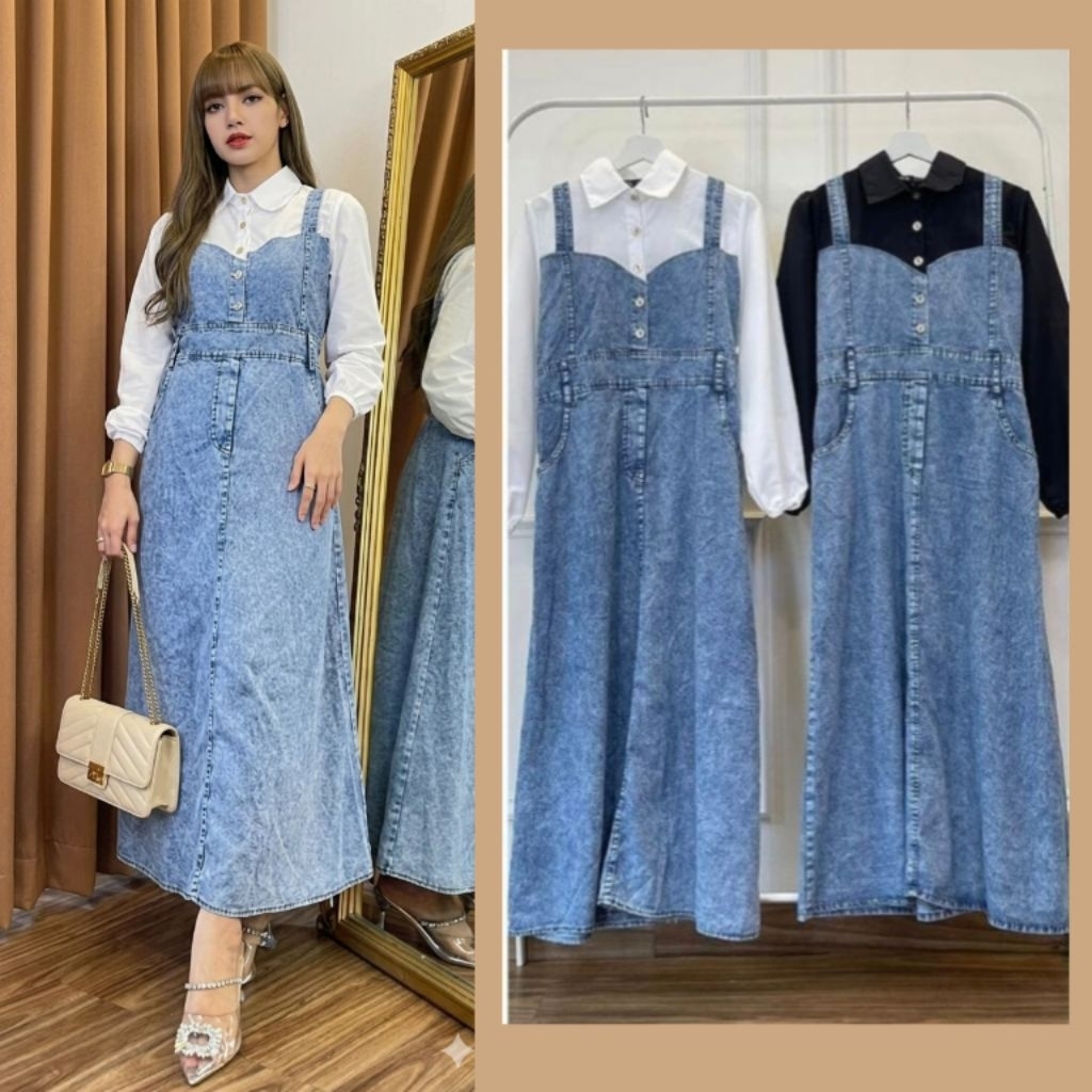 Chloe Maxy Dress Jeans Fashion Wanita Kekinian